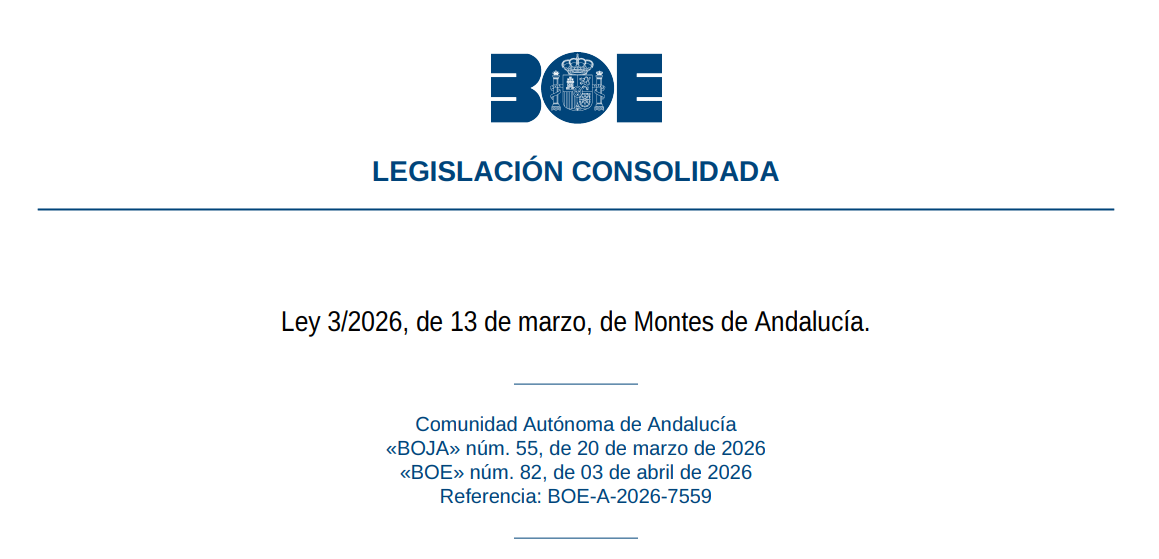 Test de la Ley 3/2026 de 13 de marzo de Montes de Andalucía